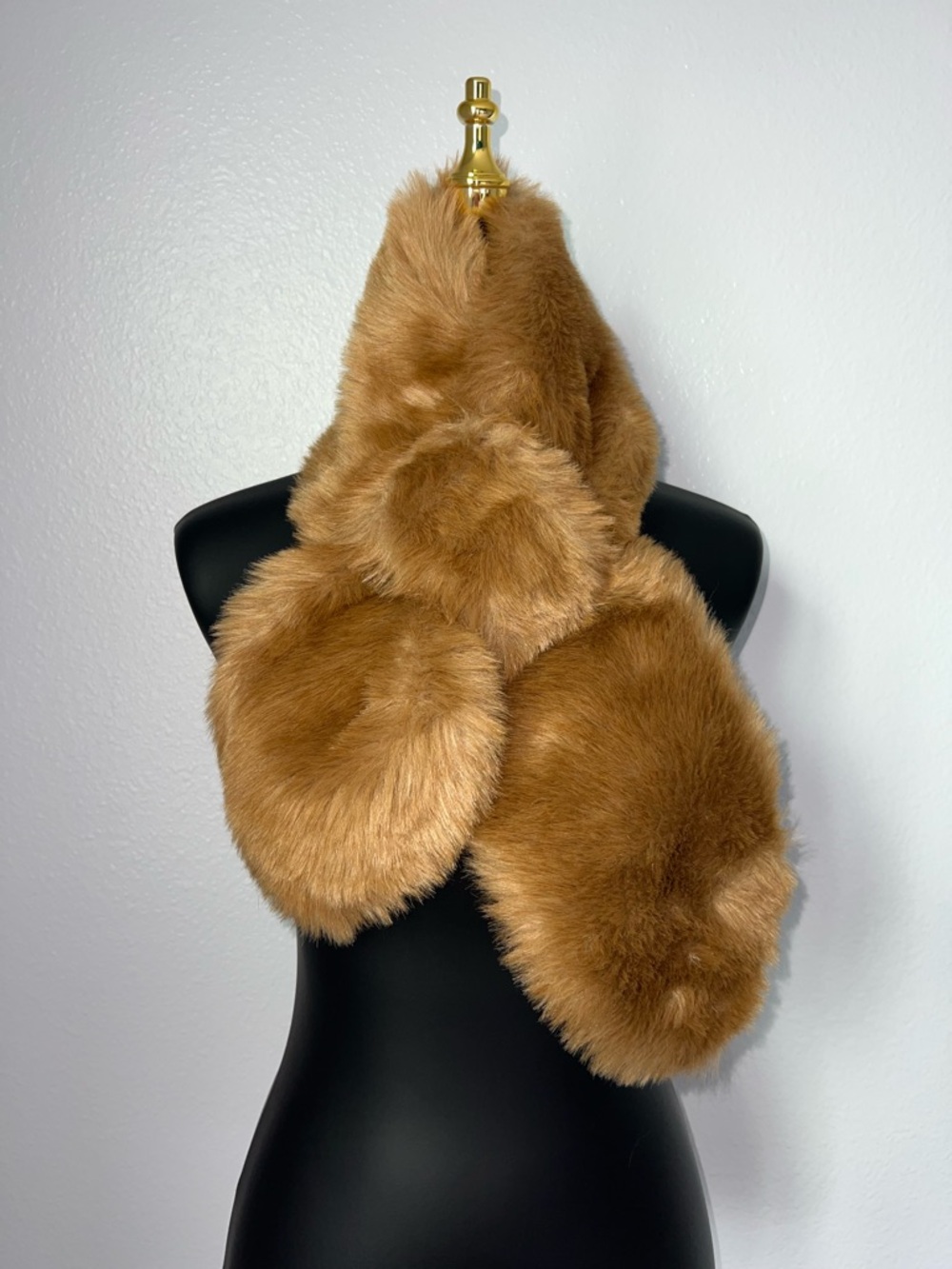 Banana Republic Camel Faux Fur Wrap Scarf